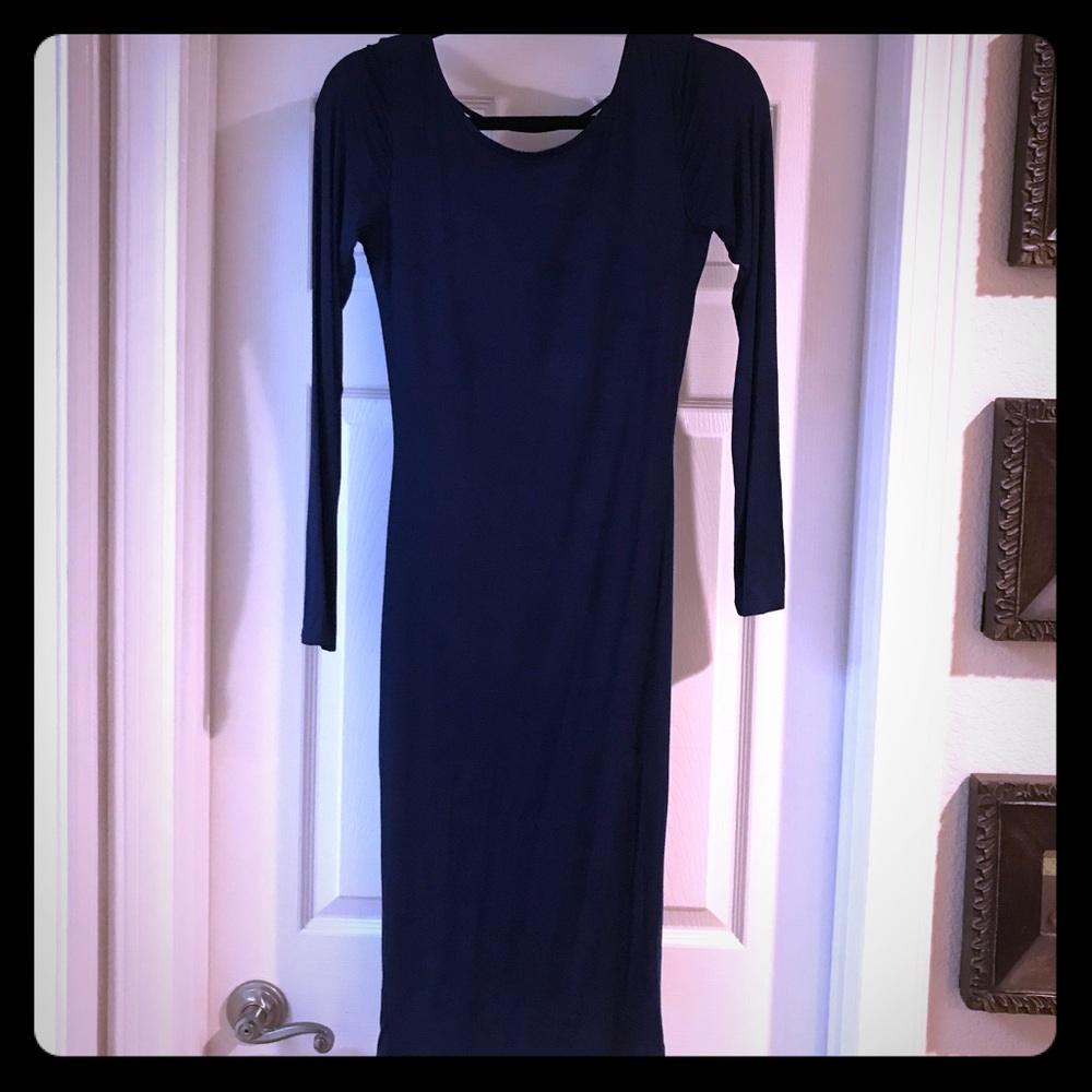 Backless Blue Dress
